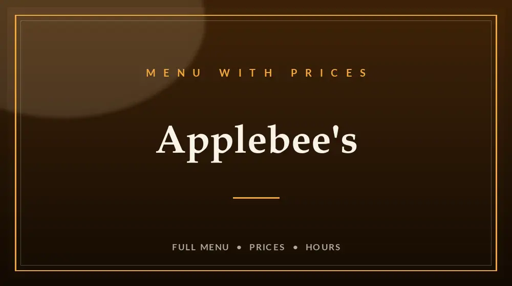 Applebee’s Menu With Prices
