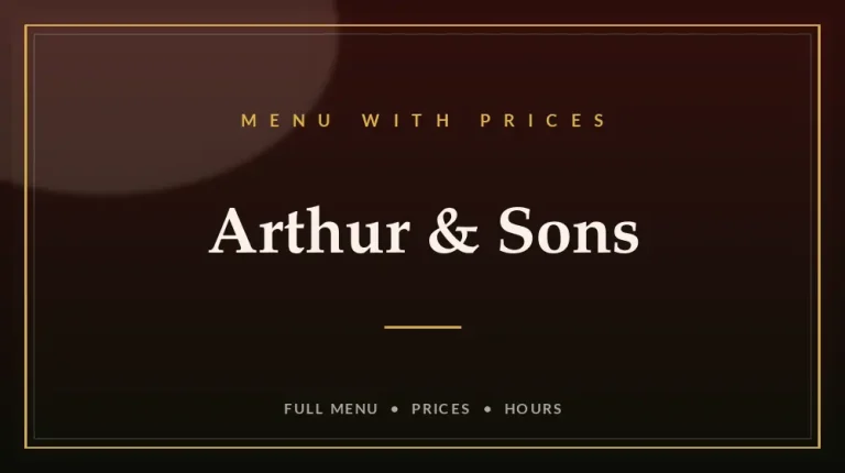 Arthur And Sons Menu With Prices