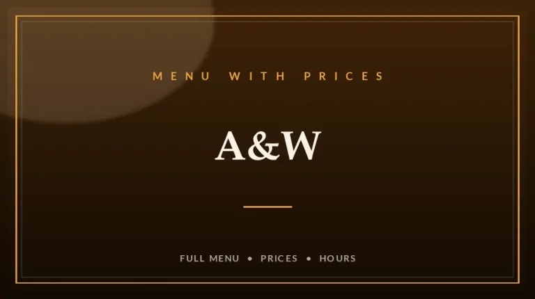 A&W Menu With Prices
