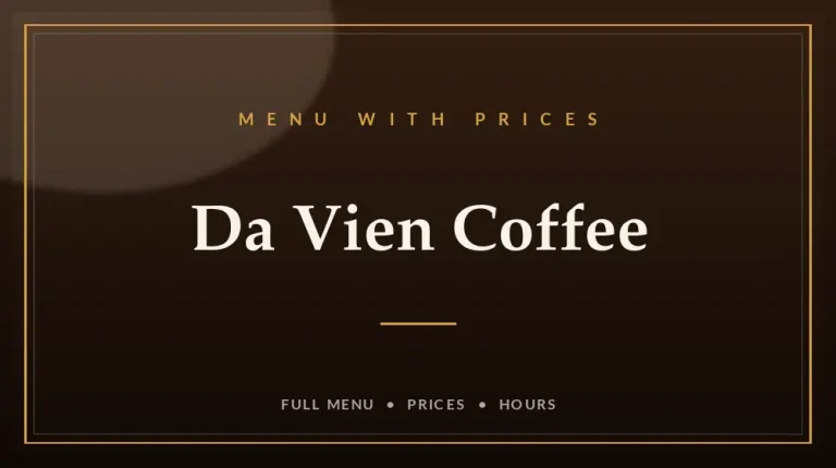 Da Vien Coffee Menu With Prices