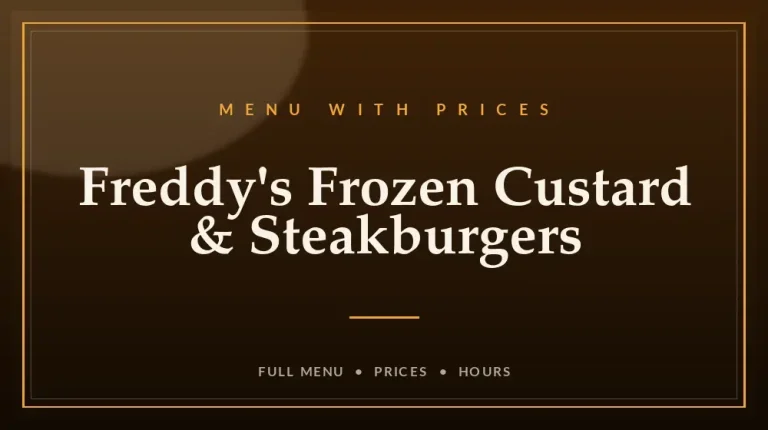Freddy’s Menu With Prices