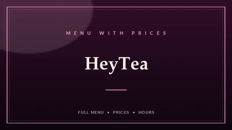 HeyTea Menu With Prices