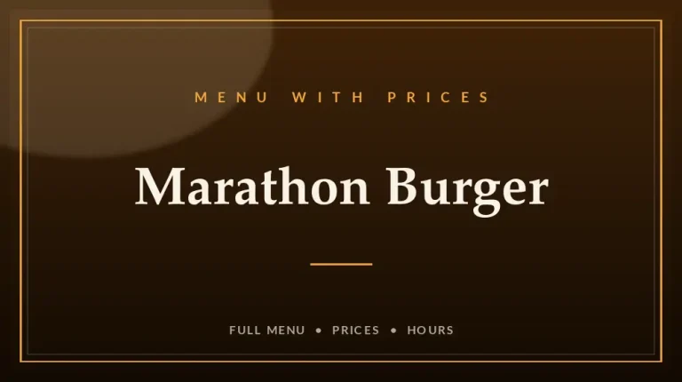 Marathon Burger Menu With Prices