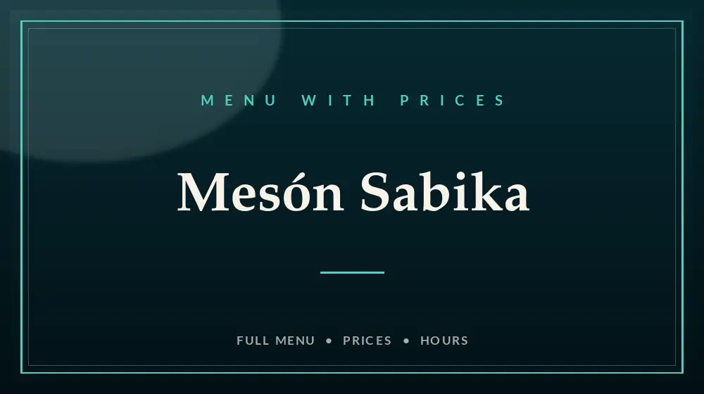 Mesón Sabika Menu With Prices