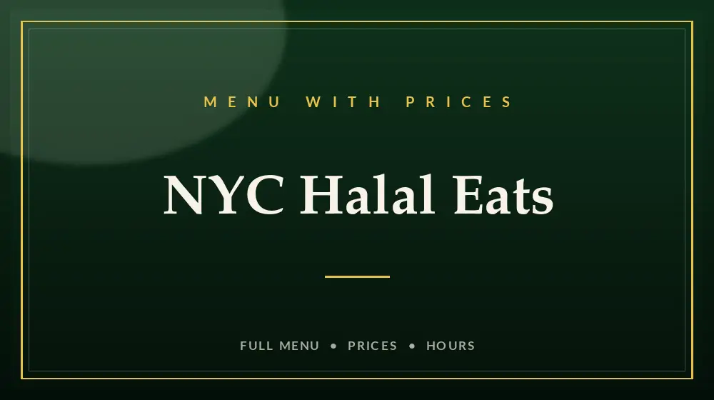 NYC Halal Eats Menu With Prices