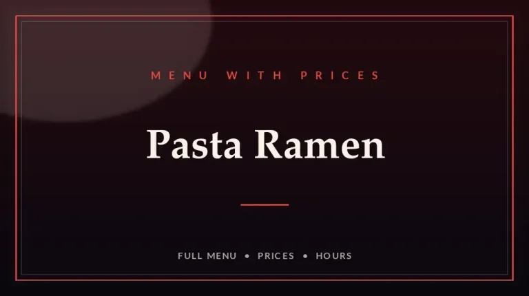 Pasta Ramen Menu With Prices
