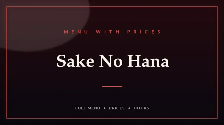 Sake No Hana Menu With Prices