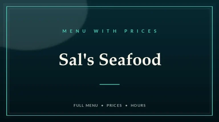 Sal’s Seafood Menu With Prices