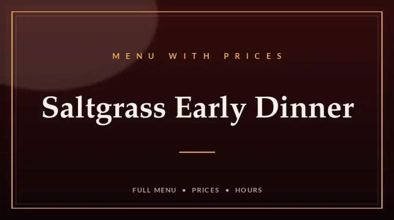 Saltgrass Early Dinner Menu With Prices