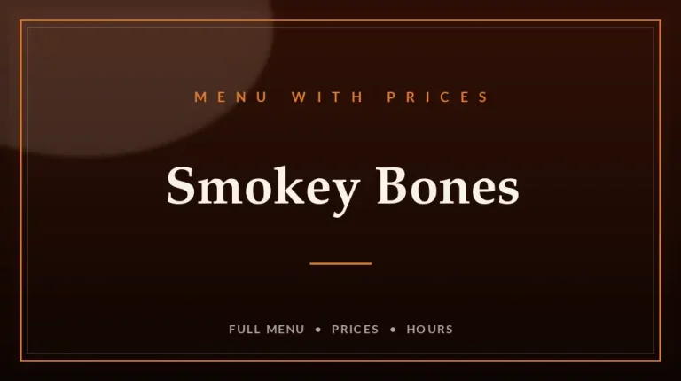 Smokey Bones Menu With Prices