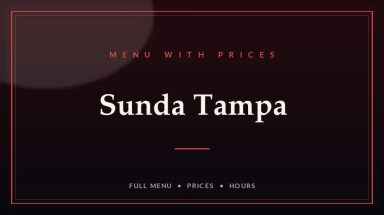 Sunda Tampa Menu With Prices