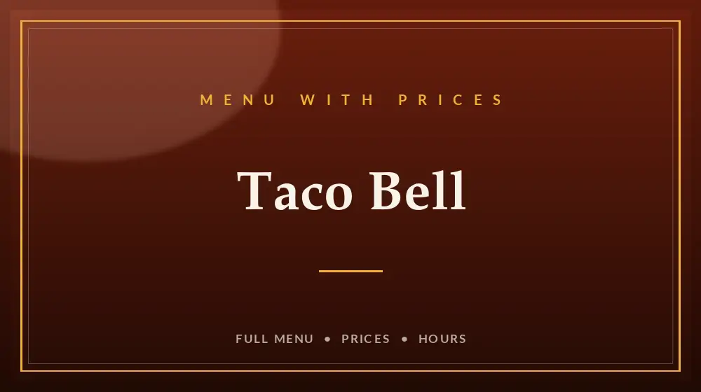 Taco Bell Menu With Prices