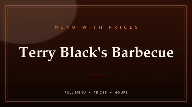 Terry Black’s Barbecue Menu With Prices