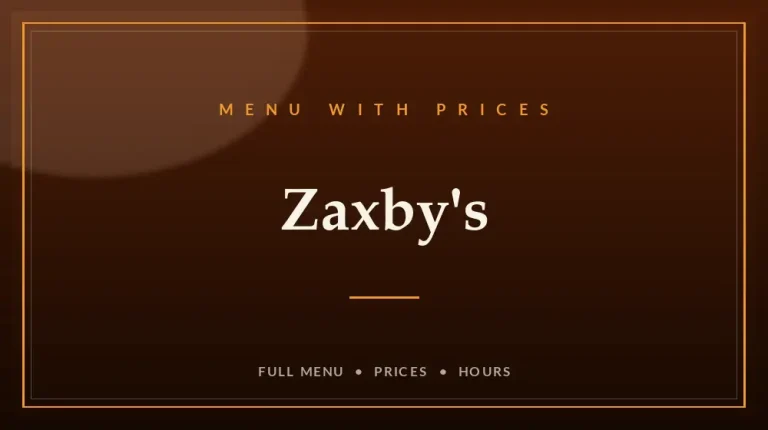 Zaxby’s Menu With Prices